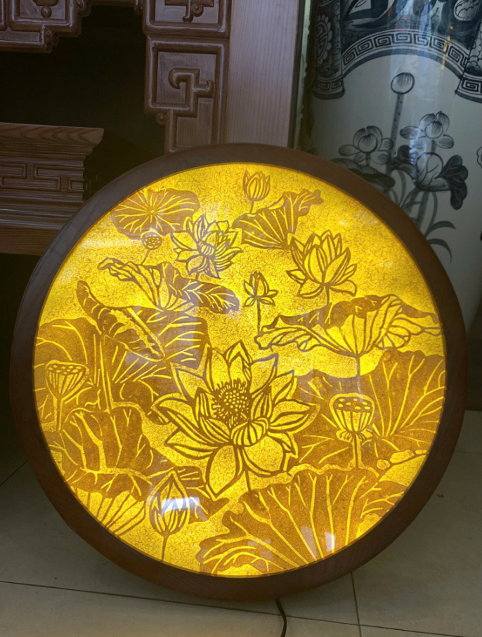Tranh Trúc Chỉ Hoa Sen Ngàn Cánh